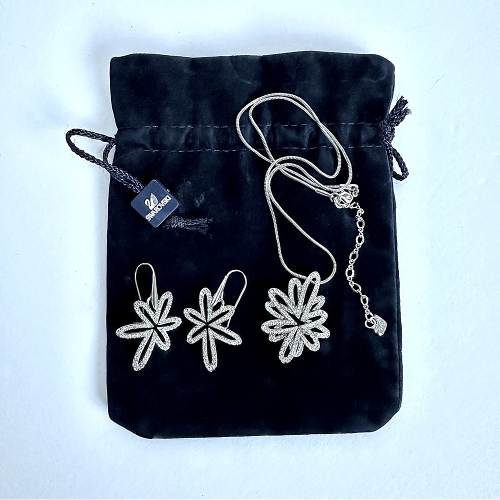 Swarovski Crystal Starburst Necklace and Matching Earrings Set